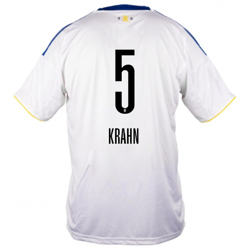 Danxen Niño Camiseta Elijah Krahn #5 Blanco Azul Amarillo 2ª Equipación 2025/26 La Camisa