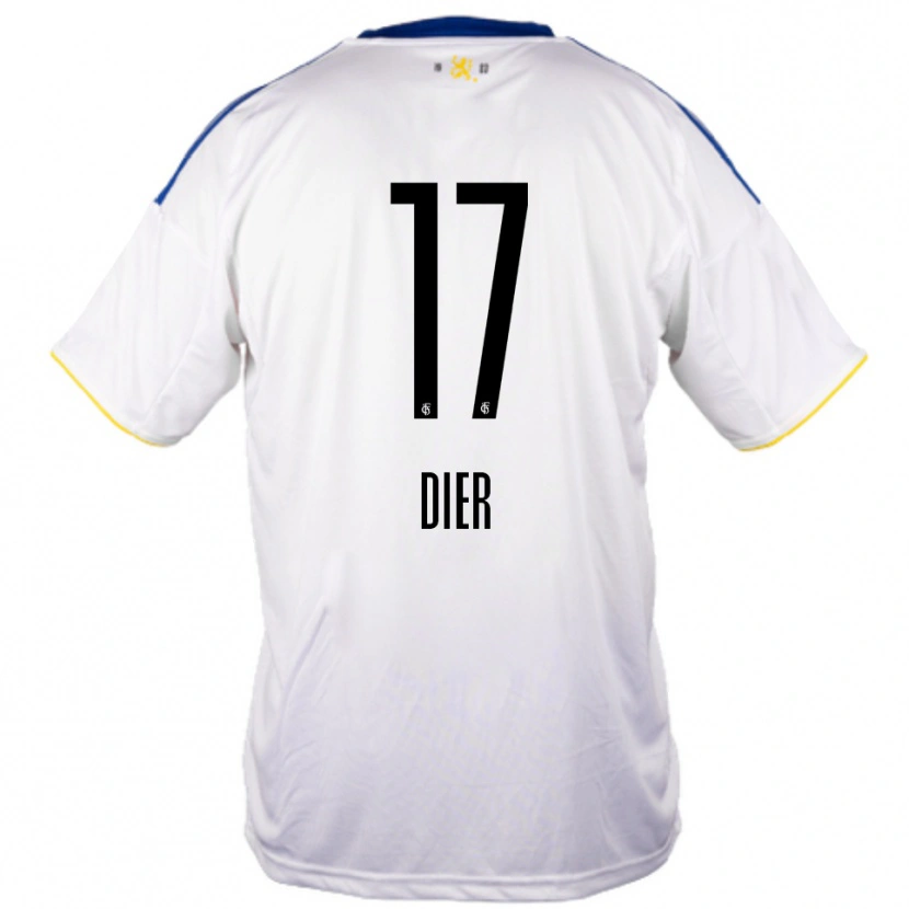 Danxen Niño Camiseta Lucas Dier #17 Blanco Azul Amarillo 2ª Equipación 2025/26 La Camisa