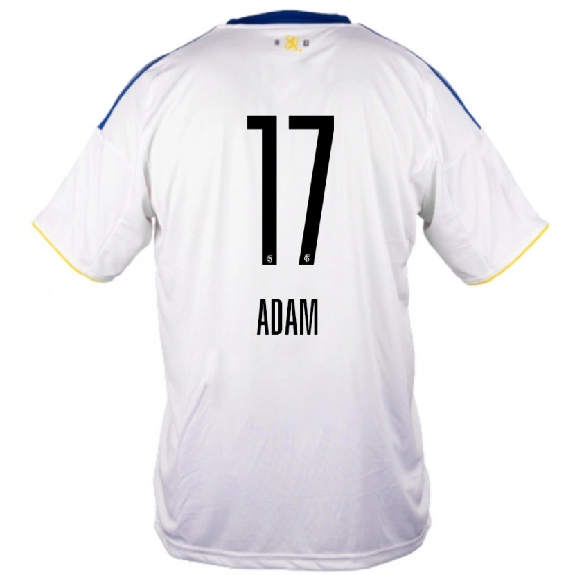 Danxen Niño Camiseta Maximilian Adam #17 Blanco Azul Amarillo 2ª Equipación 2025/26 La Camisa