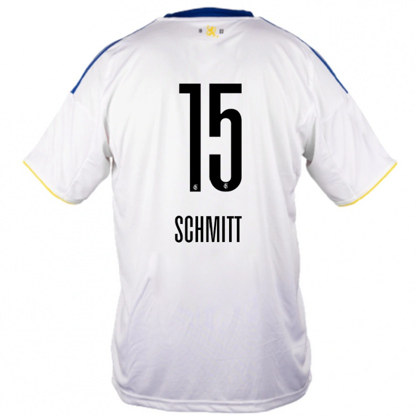 Danxen Niño Camiseta Madita Schmitt #15 Blanco Azul Amarillo 2ª Equipación 2025/26 La Camisa