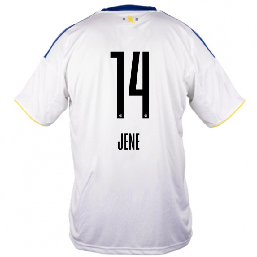 Danxen Niño Camiseta Maximilian Jene #14 Blanco Azul Amarillo 2ª Equipación 2025/26 La Camisa