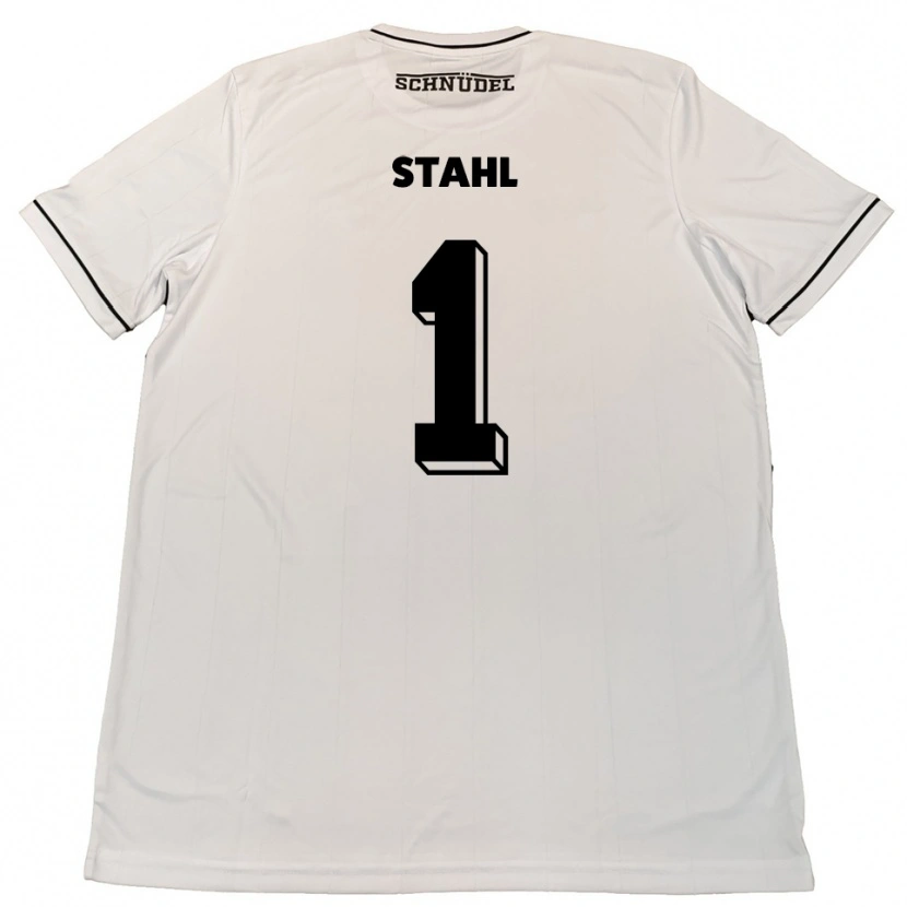 Danxen Niño Camiseta Toni Stahl #1 Blanco Negro 2ª Equipación 2025/26 La Camisa