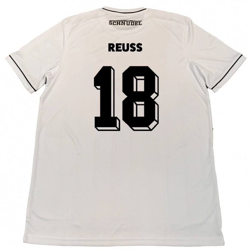 Danxen Niño Camiseta Noah Reuß #18 Blanco Negro 2ª Equipación 2025/26 La Camisa