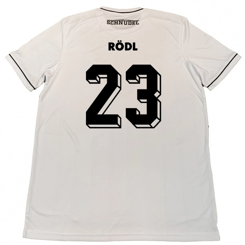Danxen Niño Camiseta Valentin Rödl #23 Blanco Negro 2ª Equipación 2025/26 La Camisa