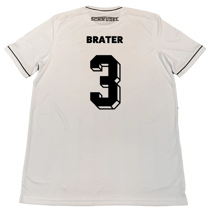 Danxen Niño Camiseta Janis Brater #3 Blanco Negro 2ª Equipación 2025/26 La Camisa