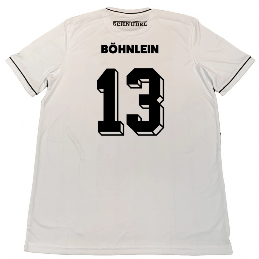 Danxen Niño Camiseta Kristian Böhnlein #13 Blanco Negro 2ª Equipación 2025/26 La Camisa