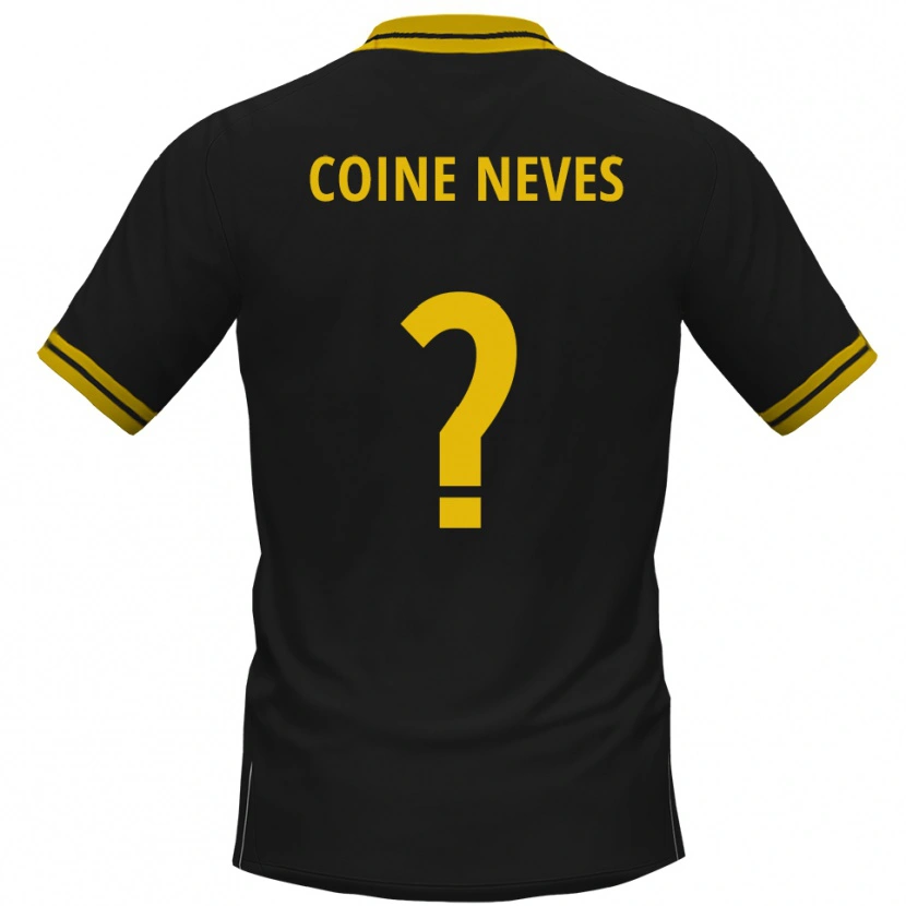 Danxen Niño Camiseta Arthur Coine Neves #0 Negro Amarillo 2ª Equipación 2025/26 La Camisa