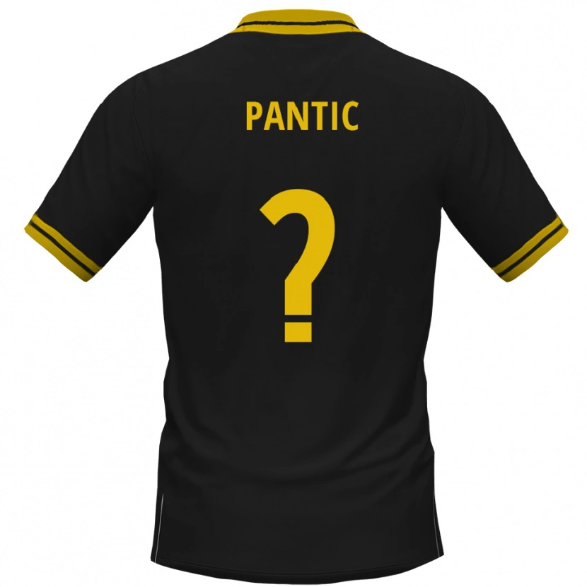 Danxen Niño Camiseta Leon Pantic #0 Negro Amarillo 2ª Equipación 2025/26 La Camisa