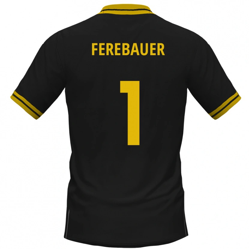 Danxen Niño Camiseta Philipp Ferebauer #1 Negro Amarillo 2ª Equipación 2025/26 La Camisa