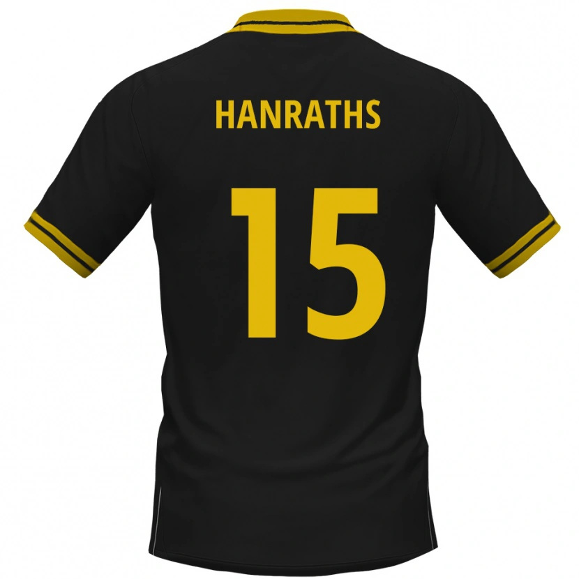 Danxen Niño Camiseta Mika Hanraths #15 Negro Amarillo 2ª Equipación 2025/26 La Camisa