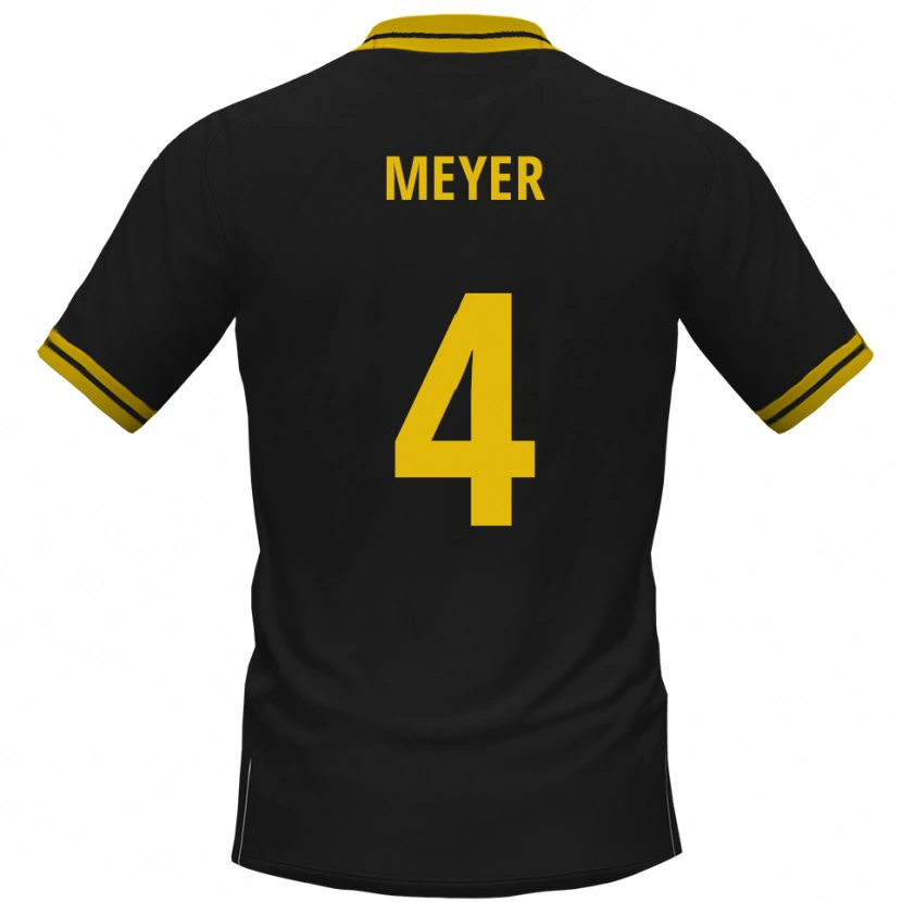 Danxen Niño Camiseta Felix Meyer #4 Negro Amarillo 2ª Equipación 2025/26 La Camisa