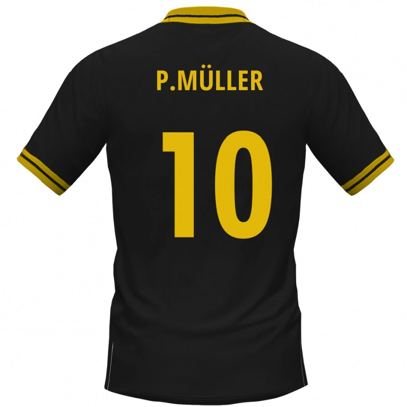 Danxen Niño Camiseta Pascal Müller #10 Negro Amarillo 2ª Equipación 2025/26 La Camisa