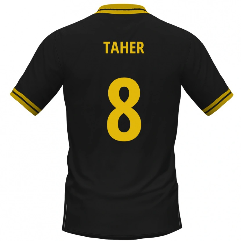Danxen Niño Camiseta Kanischka Taher #8 Negro Amarillo 2ª Equipación 2025/26 La Camisa