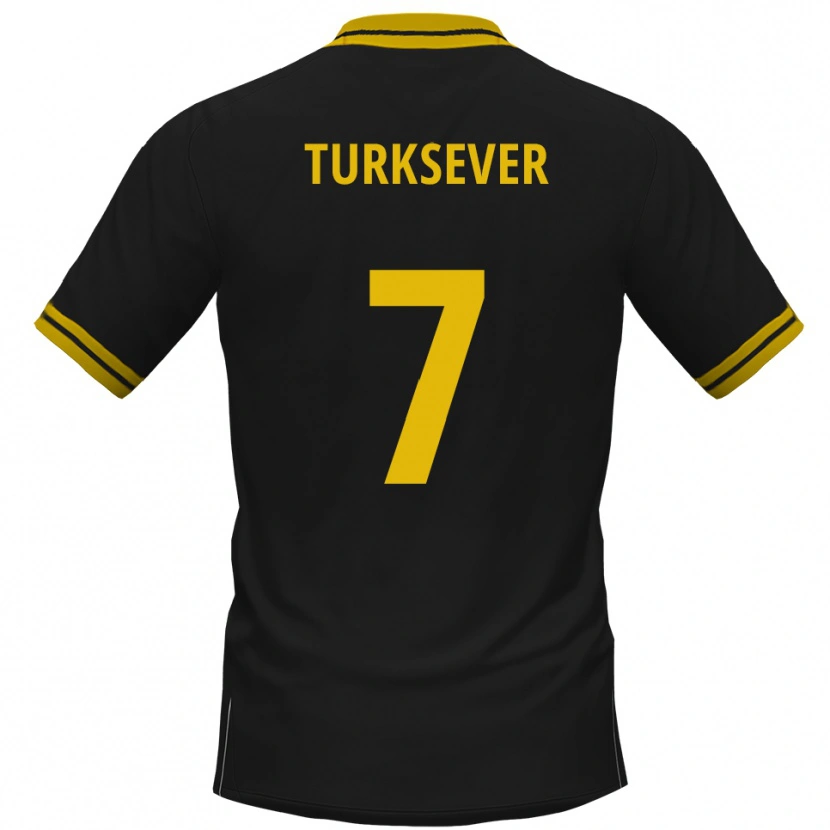 Danxen Niño Camiseta Emre Türksever #7 Negro Amarillo 2ª Equipación 2025/26 La Camisa