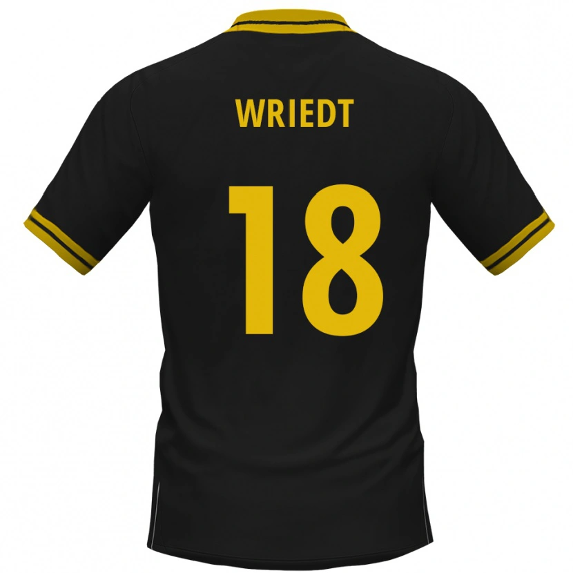Danxen Niño Camiseta Kwasi Wriedt #18 Negro Amarillo 2ª Equipación 2025/26 La Camisa