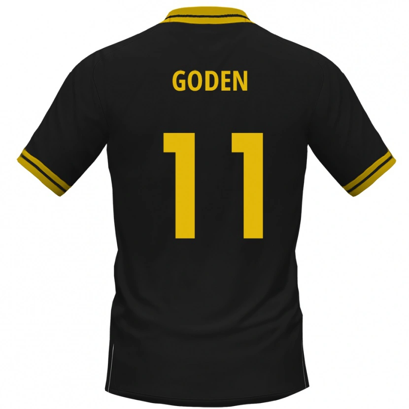 Danxen Niño Camiseta Kevin Goden #11 Negro Amarillo 2ª Equipación 2025/26 La Camisa