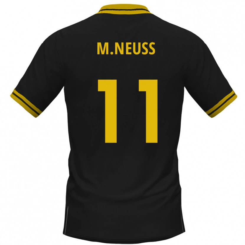 Danxen Niño Camiseta Maximilian Neuss #11 Negro Amarillo 2ª Equipación 2025/26 La Camisa