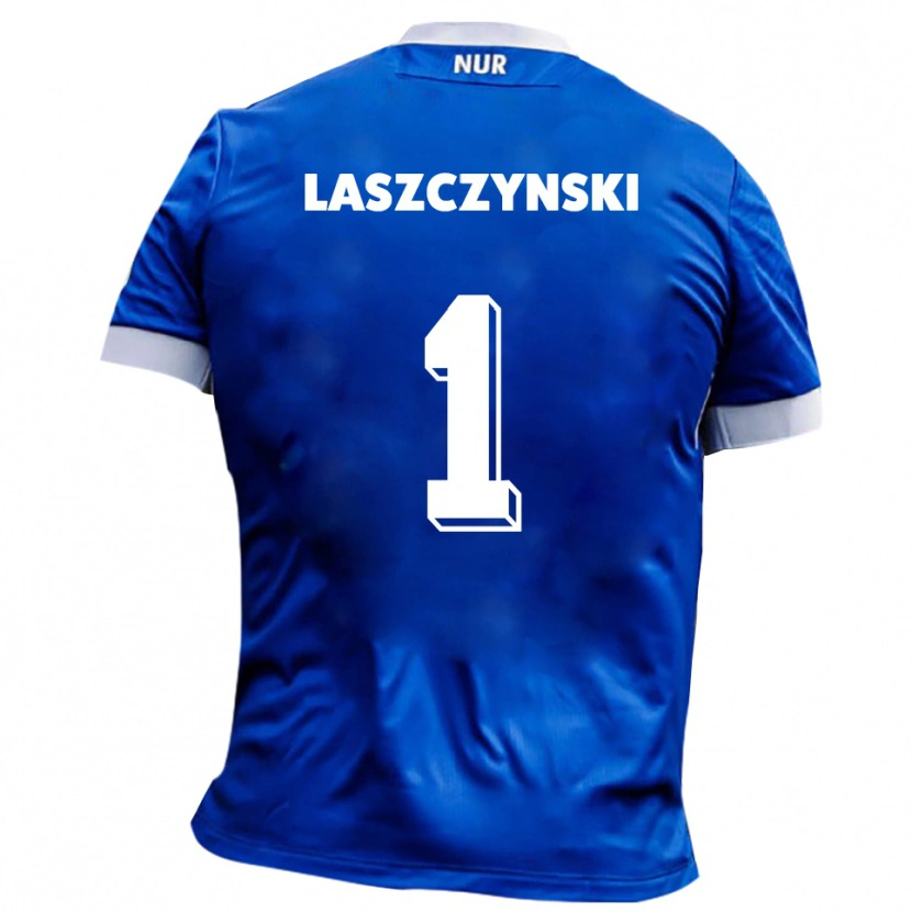 Danxen Niño Camiseta Adam Laszczynski #1 Azul Blanco 2ª Equipación 2025/26 La Camisa