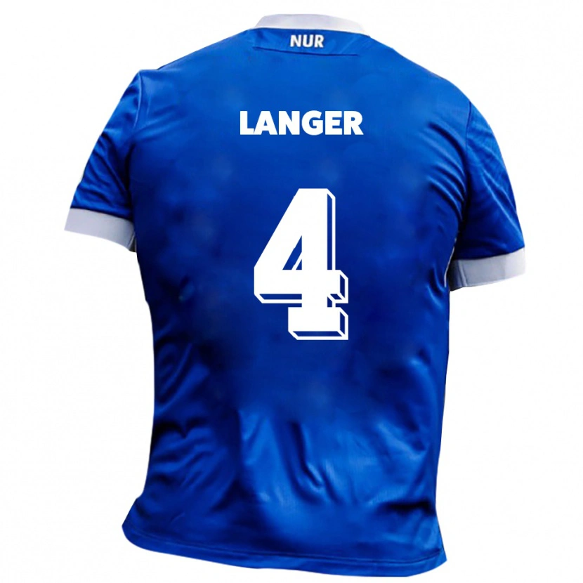 Danxen Niño Camiseta Phillip Langer #4 Azul Blanco 2ª Equipación 2025/26 La Camisa