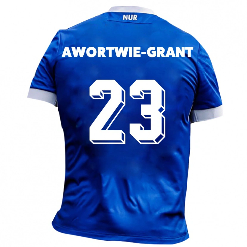 Danxen Niño Camiseta Nyamekye Awortwie-Grant #23 Azul Blanco 2ª Equipación 2025/26 La Camisa