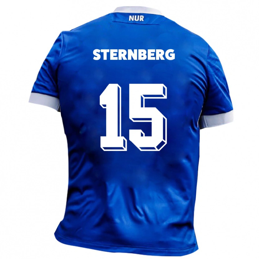 Danxen Niño Camiseta Michael Sternberg #15 Azul Blanco 2ª Equipación 2025/26 La Camisa
