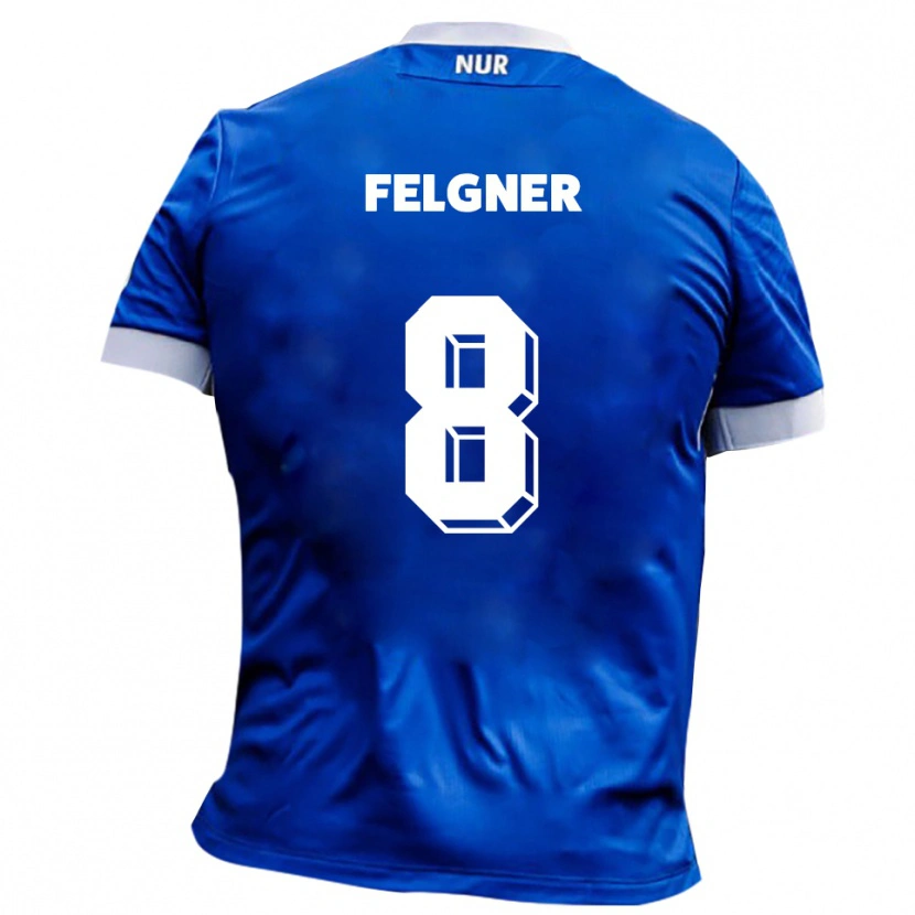 Danxen Niño Camiseta Leon-Paul Felgner #8 Azul Blanco 2ª Equipación 2025/26 La Camisa