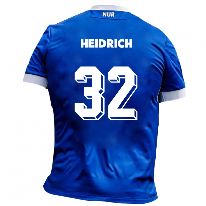 Danxen Niño Camiseta Finn Heidrich #32 Azul Blanco 2ª Equipación 2025/26 La Camisa