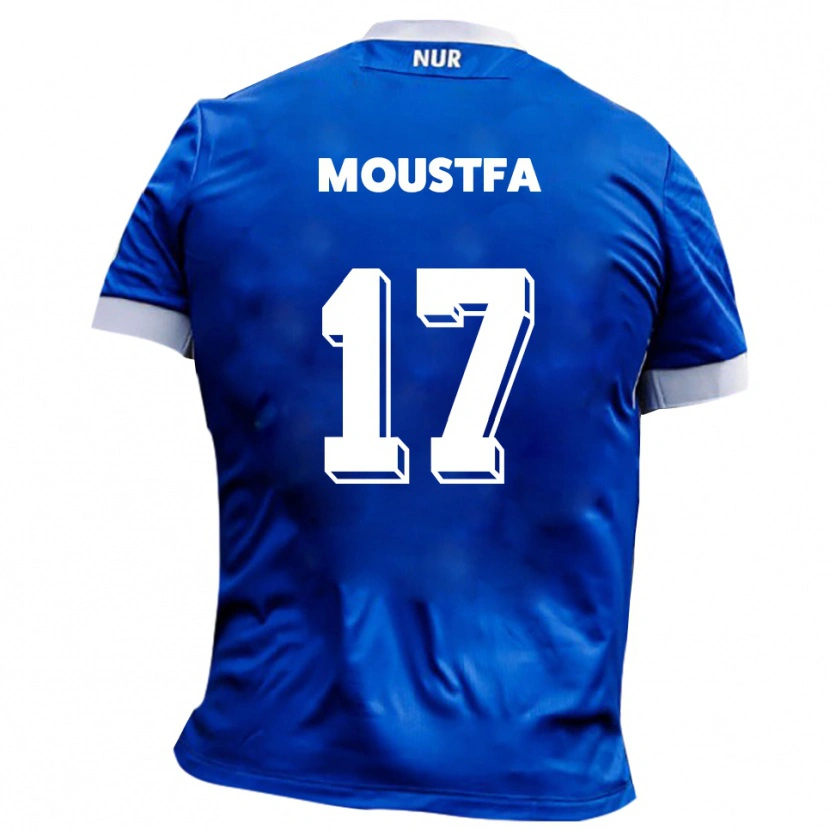 Danxen Niño Camiseta Can Moustfa #17 Azul Blanco 2ª Equipación 2025/26 La Camisa