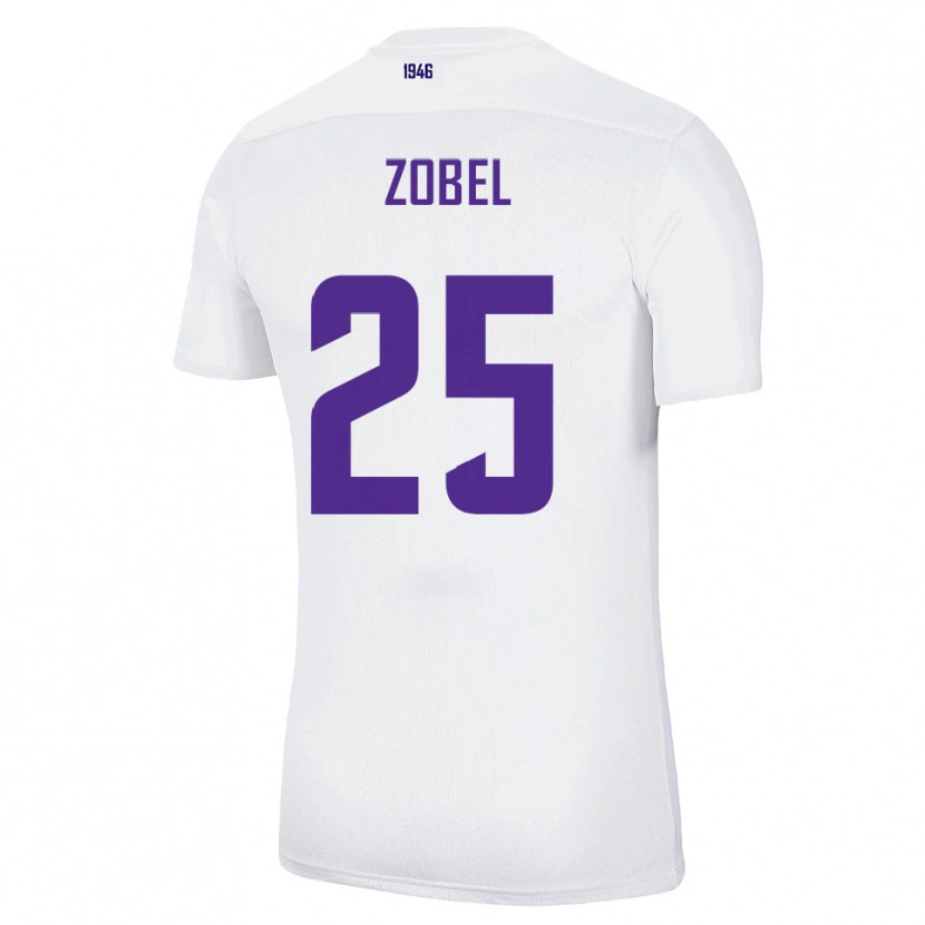 Danxen Niño Camiseta Tristan Zobel #25 Blanco Verde 2ª Equipación 2025/26 La Camisa