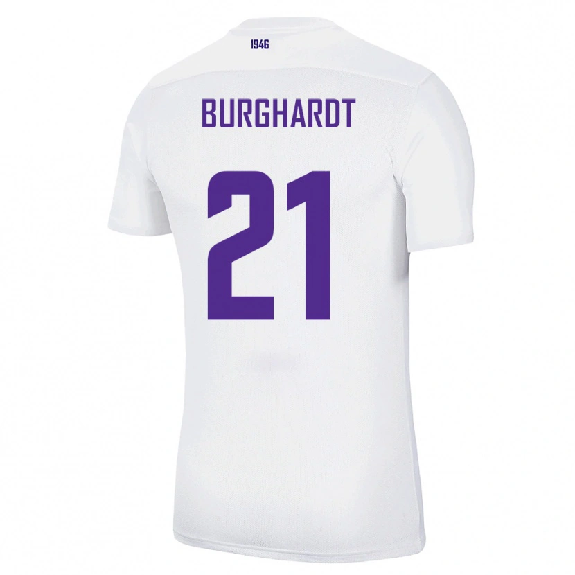 Danxen Niño Camiseta Maxim Burghardt #21 Blanco Verde 2ª Equipación 2025/26 La Camisa