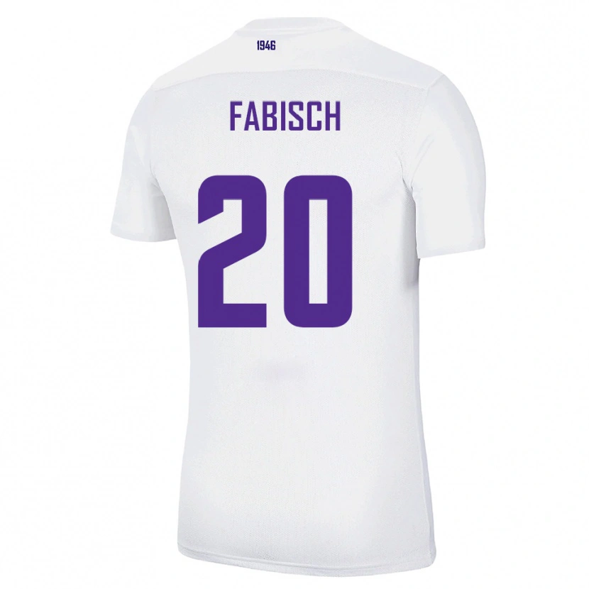 Danxen Niño Camiseta Jonah Fabisch #20 Blanco Verde 2ª Equipación 2025/26 La Camisa