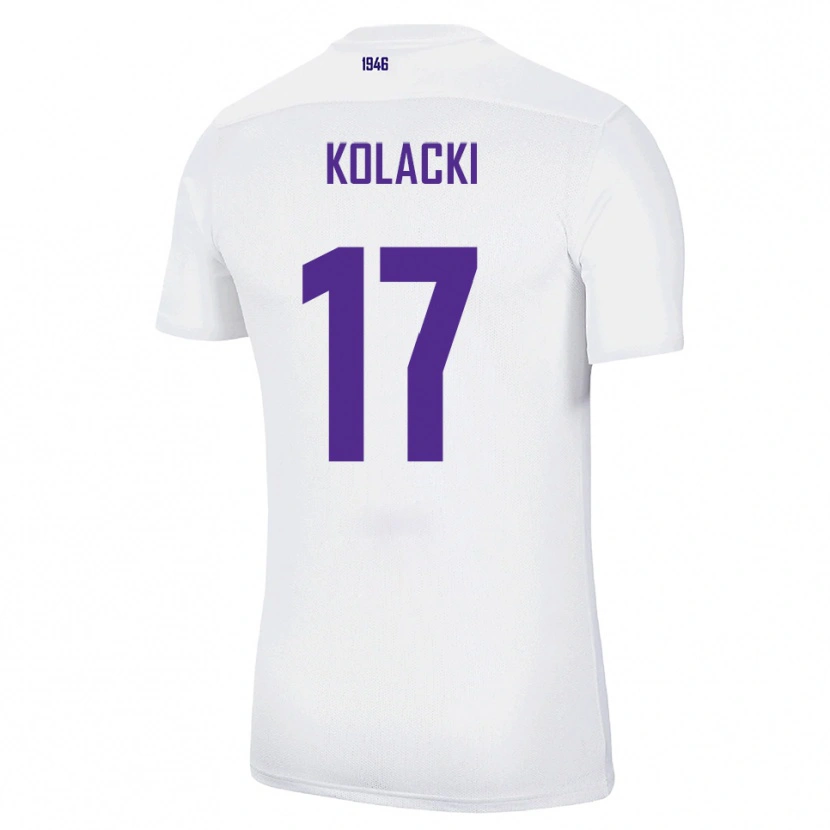 Danxen Niño Camiseta Dawid Kolacki #17 Blanco Verde 2ª Equipación 2025/26 La Camisa