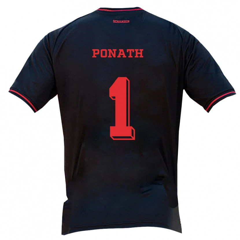 Danxen Niño Camiseta Markus Ponath #1 Negro Rojo Blanco 2ª Equipación 2025/26 La Camisa