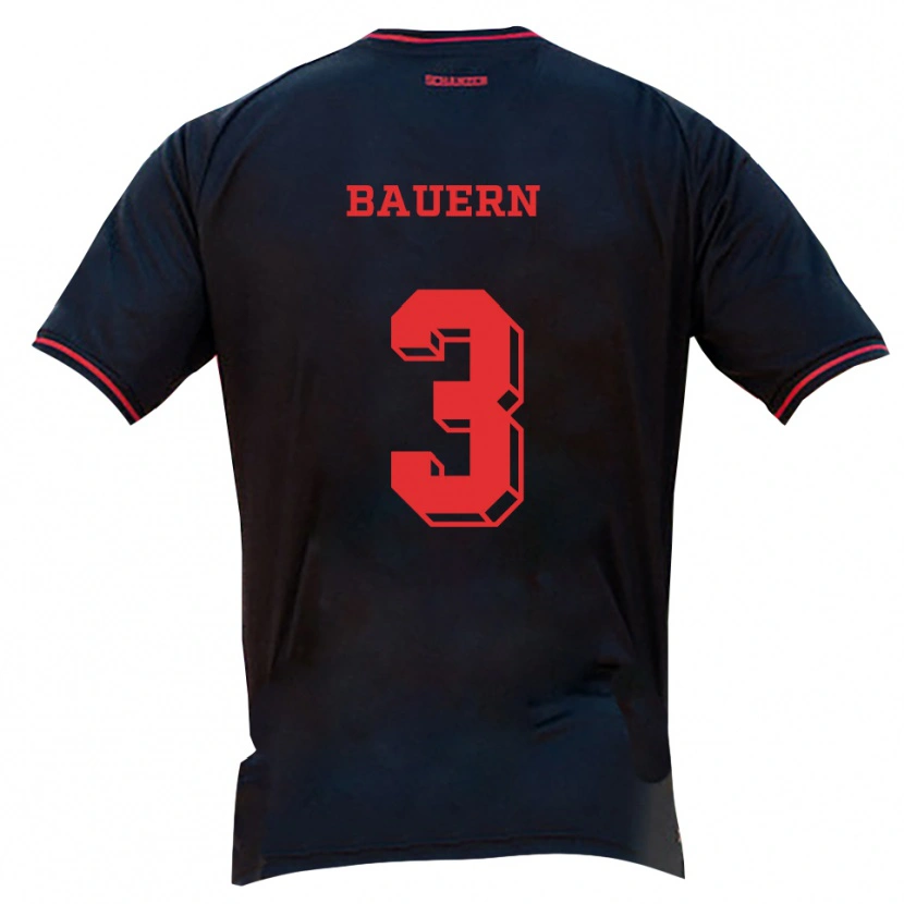 Danxen Niño Camiseta Katharina Bauern #3 Negro Rojo Blanco 2ª Equipación 2025/26 La Camisa