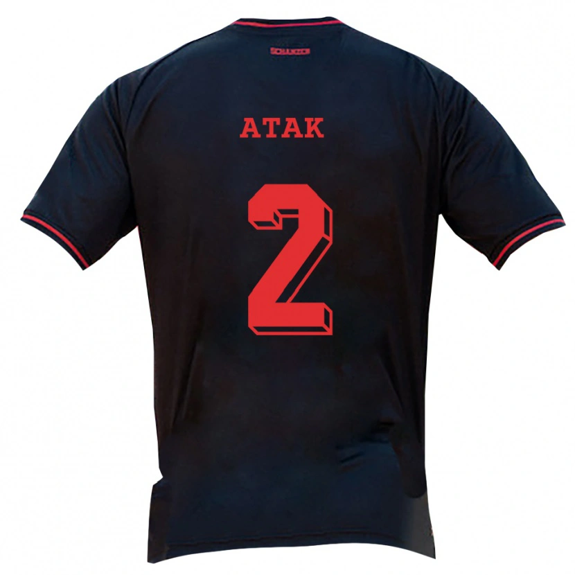 Danxen Niño Camiseta Muhammed Atak #2 Negro Rojo Blanco 2ª Equipación 2025/26 La Camisa