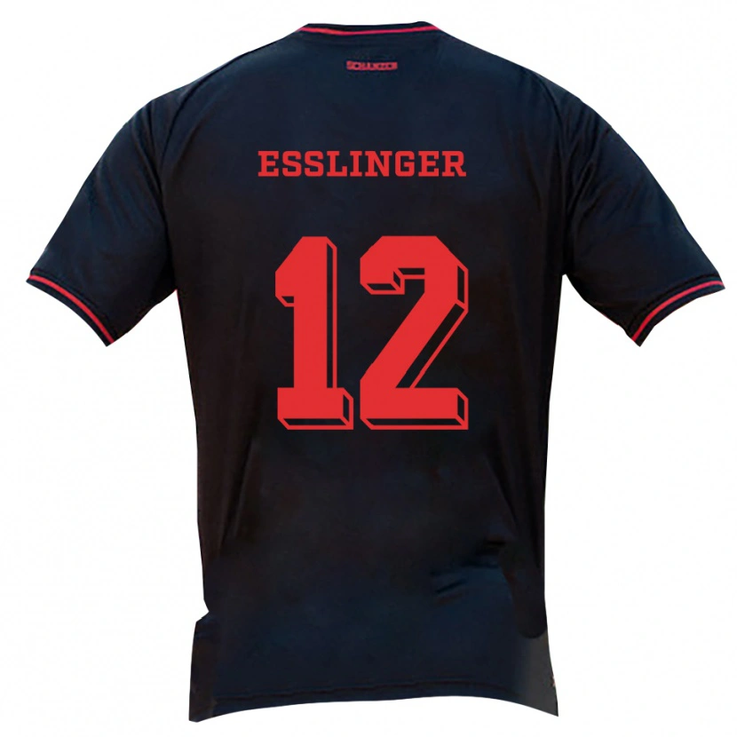 Danxen Niño Camiseta Rafael Eßlinger #12 Negro Rojo Blanco 2ª Equipación 2025/26 La Camisa