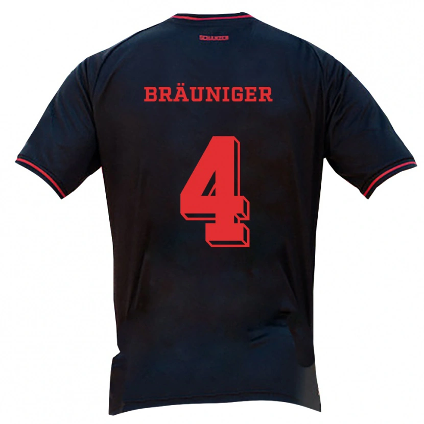 Danxen Niño Camiseta Sandor Bräuniger #4 Negro Rojo Blanco 2ª Equipación 2025/26 La Camisa