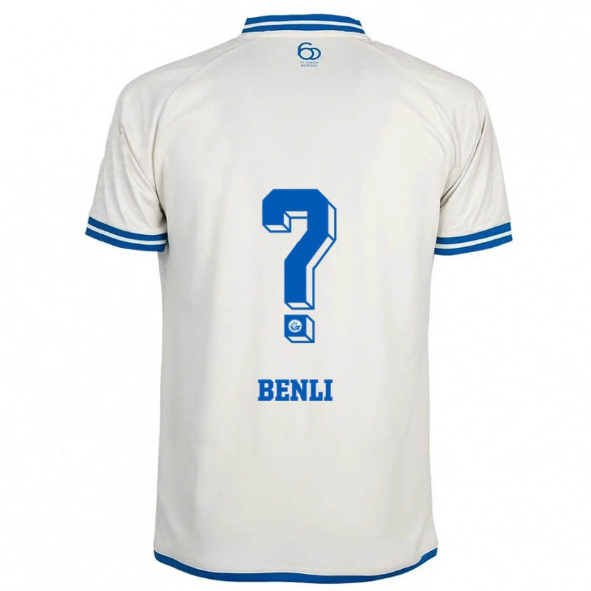 Danxen Niño Camiseta Levent Benli #0 Blanco Azul 2ª Equipación 2025/26 La Camisa