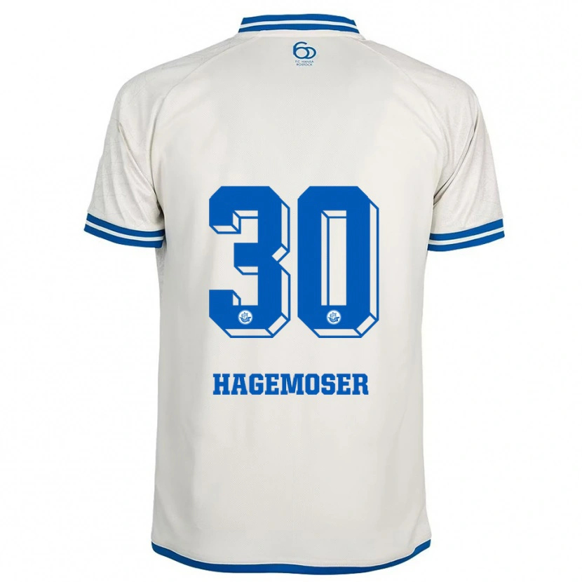 Danxen Niño Camiseta Max Hagemoser #30 Blanco Azul 2ª Equipación 2025/26 La Camisa