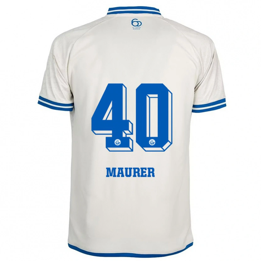 Danxen Niño Camiseta Erik Maurer #40 Blanco Azul 2ª Equipación 2025/26 La Camisa