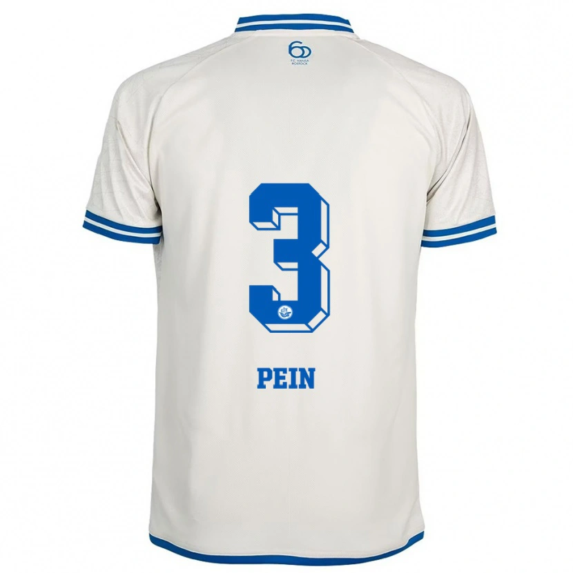 Danxen Niño Camiseta Ria Pein #3 Blanco Azul 2ª Equipación 2025/26 La Camisa