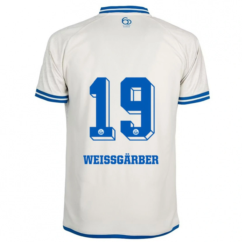 Danxen Niño Camiseta Ronja Weißgärber #19 Blanco Azul 2ª Equipación 2025/26 La Camisa