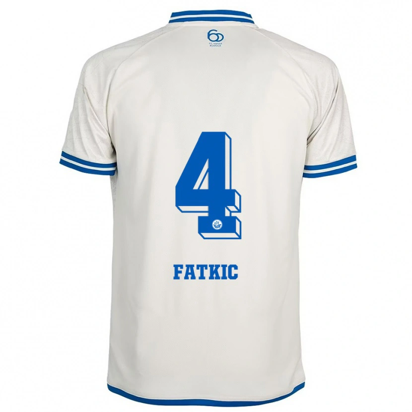Danxen Niño Camiseta Kenan Fatkic #4 Blanco Azul 2ª Equipación 2025/26 La Camisa