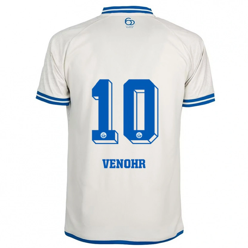 Danxen Niño Camiseta Matheo Venohr #10 Blanco Azul 2ª Equipación 2025/26 La Camisa