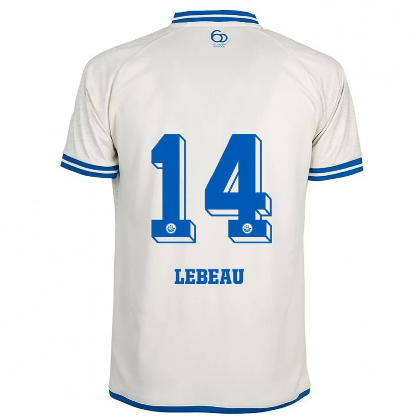 Danxen Niño Camiseta Adrien Lebeau #14 Blanco Azul 2ª Equipación 2025/26 La Camisa