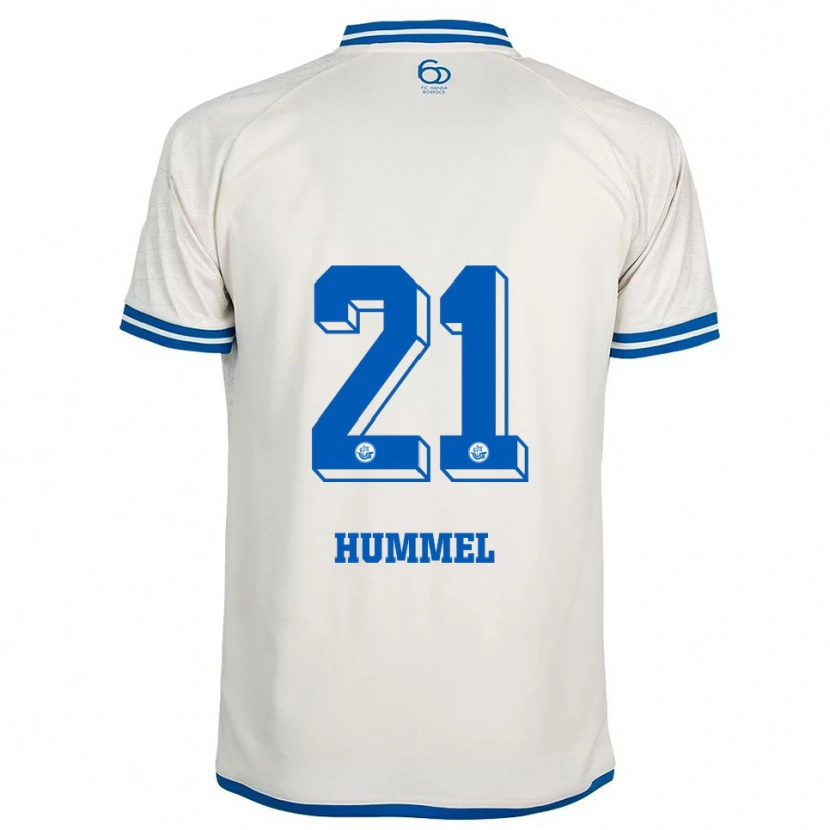 Danxen Niño Camiseta David Hummel #21 Blanco Azul 2ª Equipación 2025/26 La Camisa