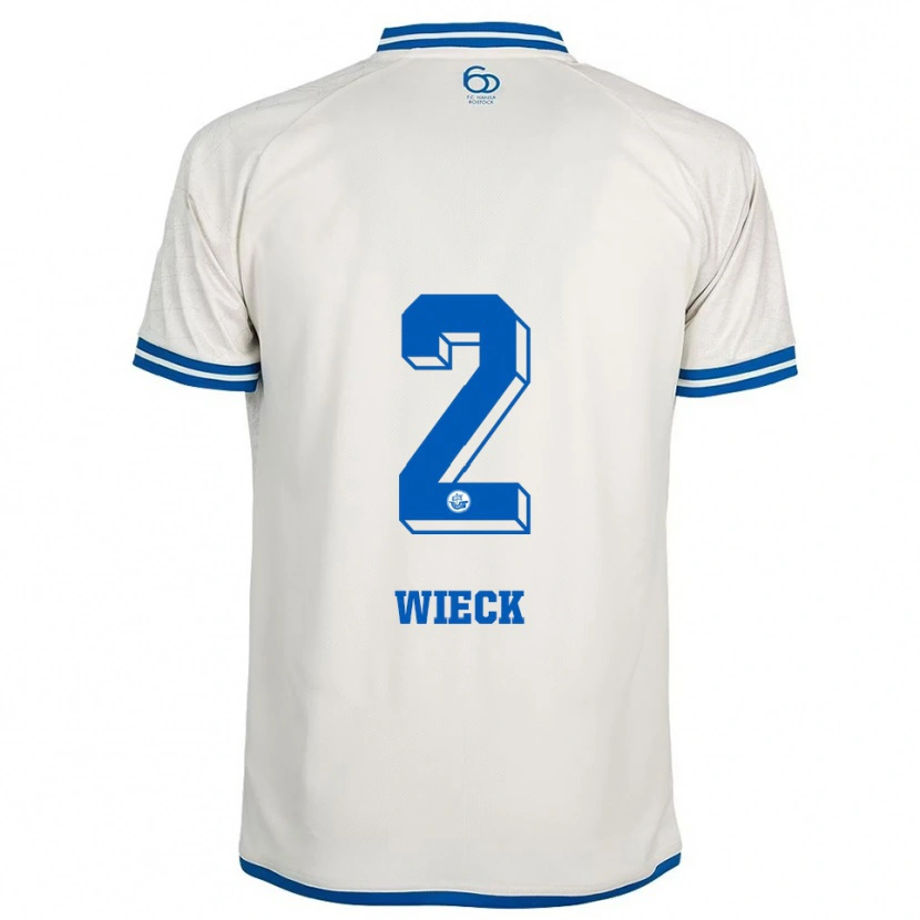 Danxen Niño Camiseta Niklas Wieck #2 Blanco Azul 2ª Equipación 2025/26 La Camisa