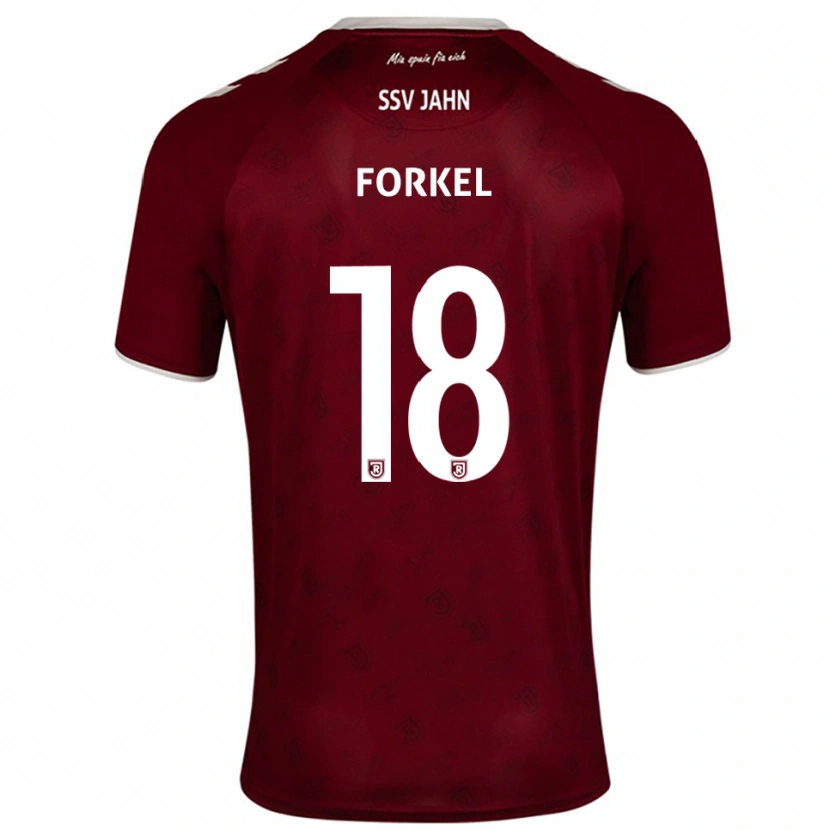 Danxen Niño Camiseta Dustin Forkel #18 Borgoña Blanco 2ª Equipación 2025/26 La Camisa
