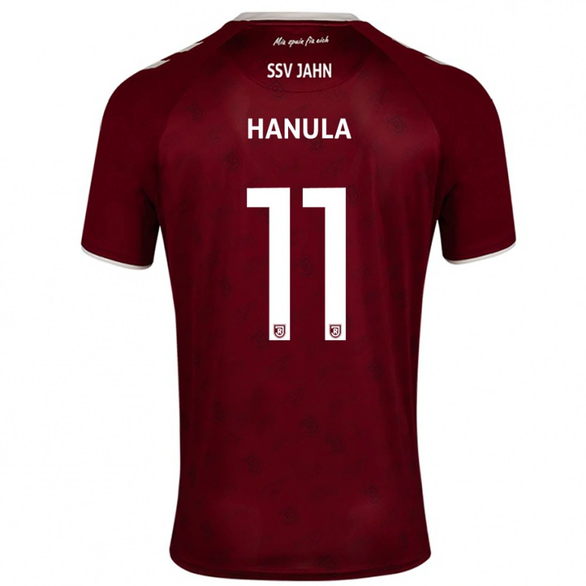 Danxen Niño Camiseta Fabian Hanula #11 Borgoña Blanco 2ª Equipación 2025/26 La Camisa