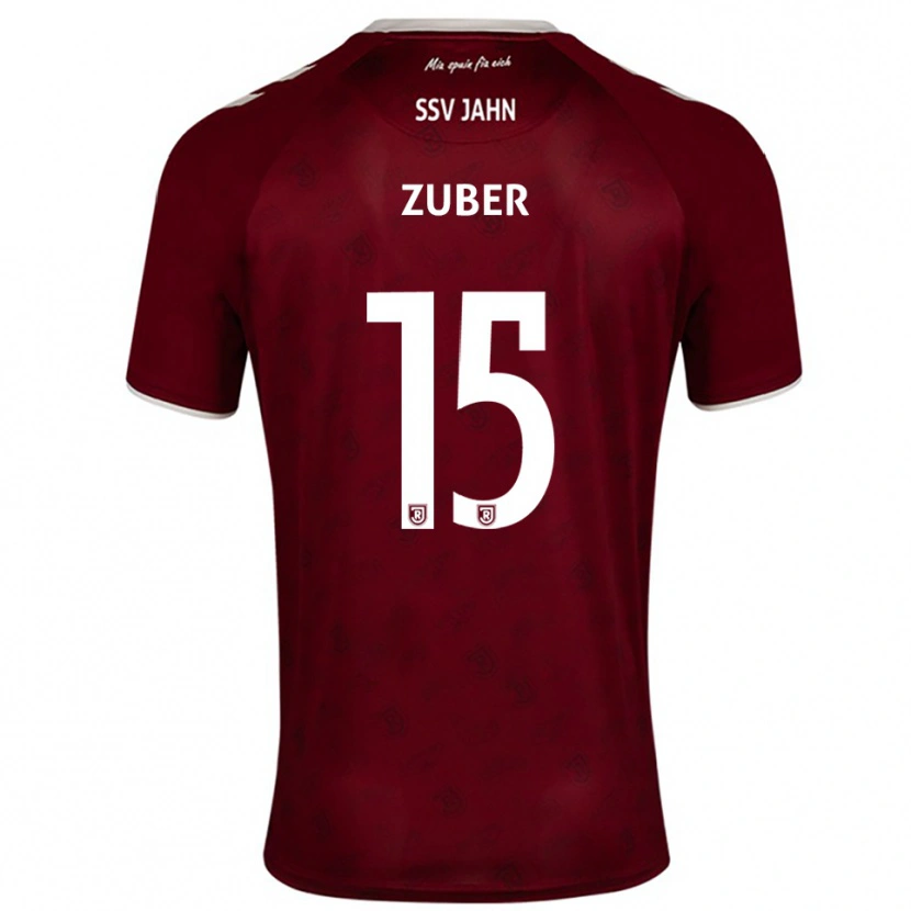 Danxen Niño Camiseta Samuel Zuber #15 Borgoña Blanco 2ª Equipación 2025/26 La Camisa
